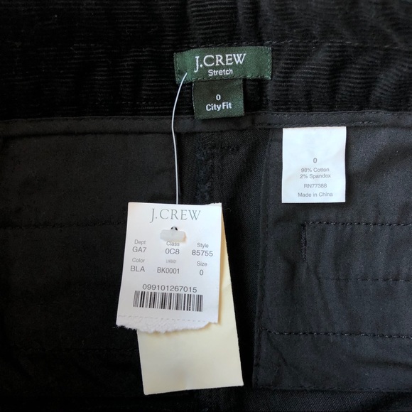 NWT J. Crew Black City Fit Cropped Corduro… - Picture 2 of 6